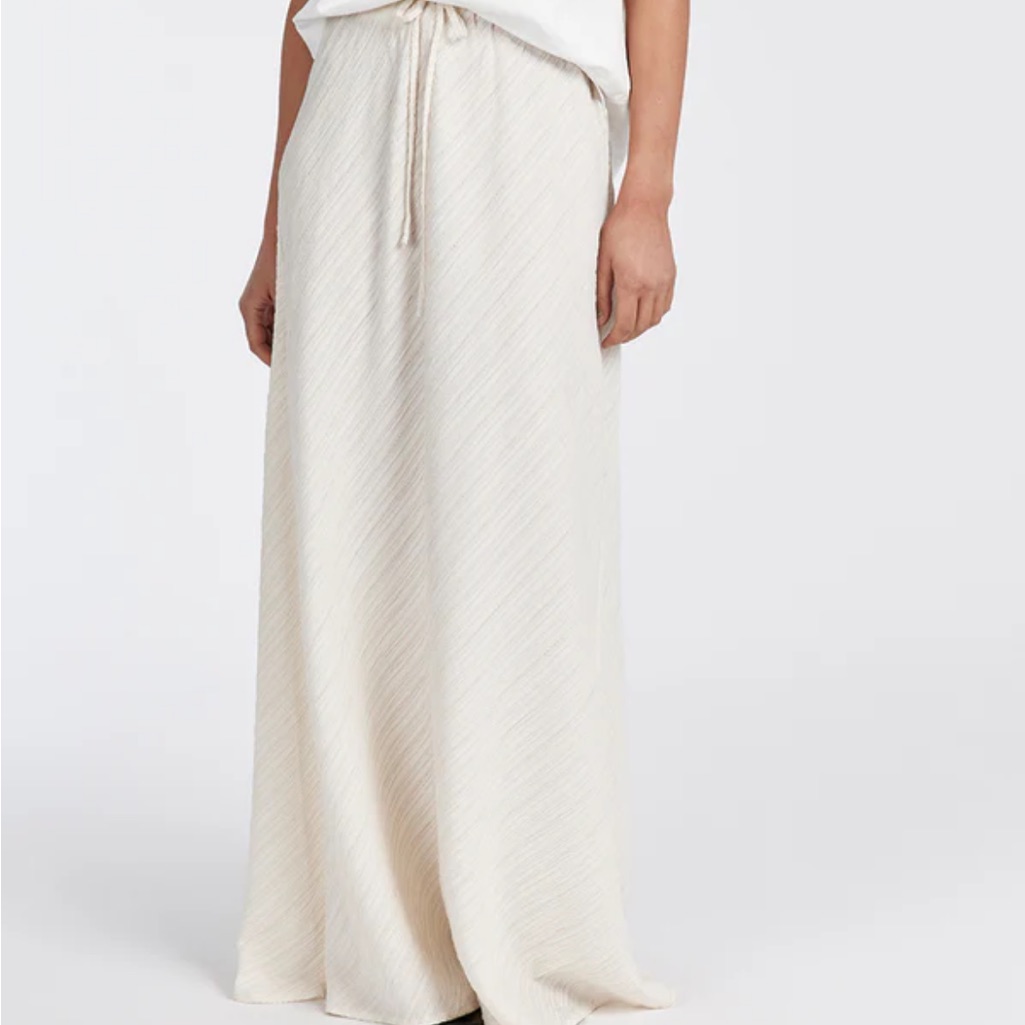 Dissh Loz Drawstring Midi Skirt Cream-8